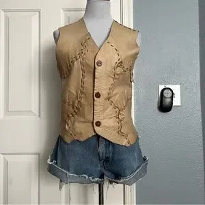 Vintage | Jackets & Coats | Vintage 7s Hand Crafted Pieced Tan 